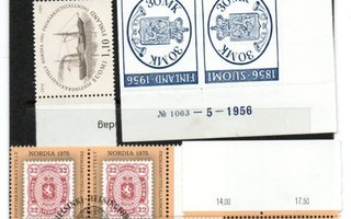 Näyttelymerkkejä 1956, 1975, 1975 leimaa ja postituoretta
