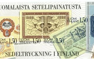 Vuoden 1985 postimerkkejä**:  100 vuotta suomalaista seteli