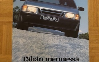 Juliste Saab 9000 Turbo 16, vuodelta 1985