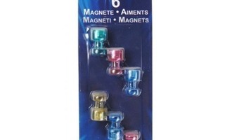 TSI Magneetit, 6 kpl, 19x11mm, värilliset *UUSI*