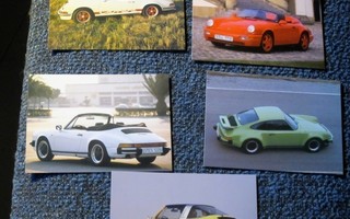 Porsche-autoista postikortteja 5 kpl