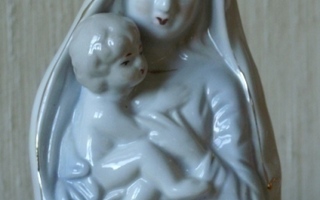 Posliinifiguuri Neitsyt Maria ja lapsi