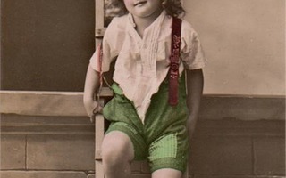 LAPSI / Ihastuttava poika omenatarhan tikkailla. 1910-l.