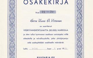 1948 Puusarja Oy, Lahti osakekirja