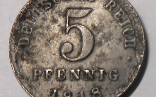 Saksa. 5 pfennig 1918A.
