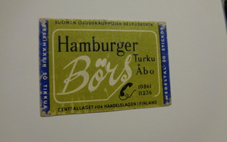 TT-etiketti Hamburger Börs, Turku Åbo