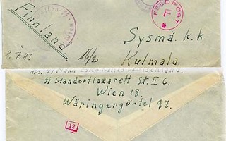 SS-VAPAAEHTOISTOIMISTO (suuret kirjaimet) SS-Feldpost-kirje