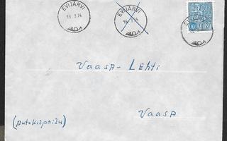 Postilähetys - leimattu Evijärvi 16.3.1974 ja 19.3.1974