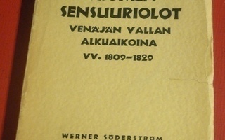 Yrjö Nurmio : Suomen sensuuriolot vv. 1809 - 1829