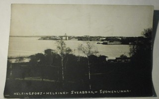 Helsinki, näkymä Suomenlinnaan, vanha mv valokuvapk, p. 1926