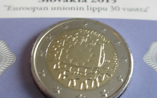 Slovakia UNC 2015 2 € juhlaraha EU-LIPPU 30 V.