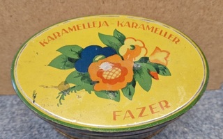 Karl Fazer karamelleja vintage peltipurkki