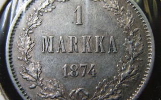 1 markka 1874 siisti Ei Hintavarausta