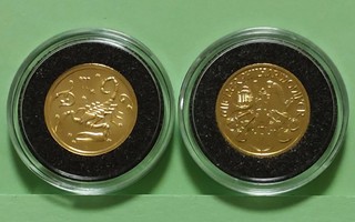 2 x 1/10 oz kultaraha - Venäjä Zodiac + Itävalta Phil.