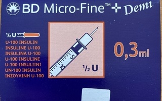 BD-micro-fine Demi 0,3ml insuliiniruisku