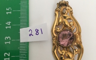 rintakoru nro 281 : vintage koru violetillä kivella