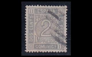 Espanja 110a o Sanomalehtimerkki 2 C harmaanlila (1872)