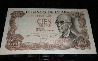 Espanja Spain 100 Pesetas 1970 sn462