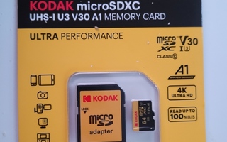 64GB - Kodak microSDXC muistikortti + micro-SD adapteri