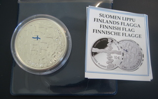 Suomi 10e hopea juhlaraha Suomen lippu - 2008