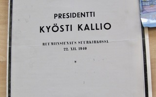 VANHA Ohjelma Presidentti Kallio RuumiinSiunaus 1940