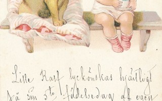 Koira ja lapsi - Carte Postale 1904