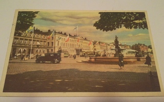 Helsinki Kauppatori. Kuvataide. Värikortti kulkenut -49