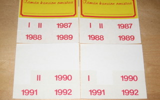 Aku Ankka kansiotarroja 1987-1992