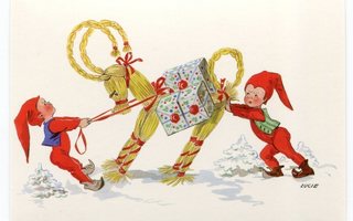 Joulu - Lucie Lundberg - Pienet tontut ja olkipukki