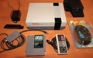 Nintendo NES konsoli ja Super Mario - Huollettu