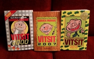 Suomen parhaat - VITSIKIRJOJA 3kpl ( 2000 , 2007 ja 2010 )