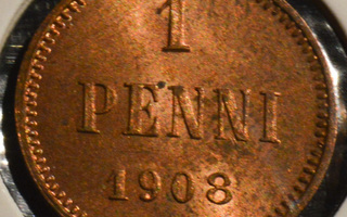 1 Penni 1908 leimakiilto A13