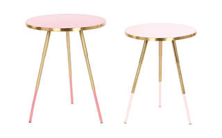 Set of 2 tables Home ESPRIT Pinkki Kullattu 41 x