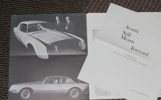 1970 Avanti II esite - KUIN UUSI - Studebaker