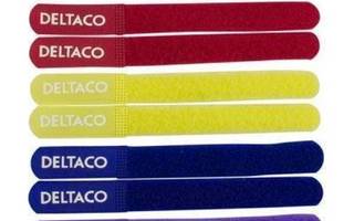 Deltaco Velcro Tarranauhat, 21x180mm, 10kpl, 5 väriä *UUSI*