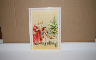 postikortti   Joulupukki lapset joulukuusi (T)