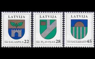 Latvia 719-21 ** Käyttösarja Vaakuna (2008)