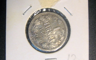 1 mk Hopearaha 1866 (Pras)