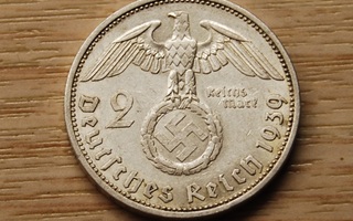Hakaristi, Hopea,NATSISAKSA 2 Reichsmark 1939
