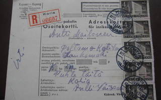 R-Osoitekortti Koria 4x4mk+8x3,5mk merkit 1944
