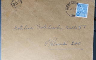 Mlk-linjan leima 350 / HONKAKOSKI kirjeellä 1967
