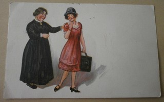 Äiti varoittelee tytärtään (1920-luvun tyylikäs leidi), kulk