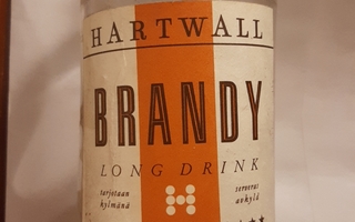 Vanha pullo Hartwall Brandy kirkasta lasia