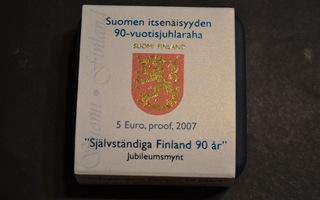 5€ Suomen itsenäisyys 2007 PROOF+kotelo+tod.