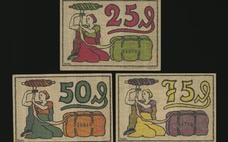 Saksa Notgeld 25, 50, 75 Pfg, Blumenthal 1921