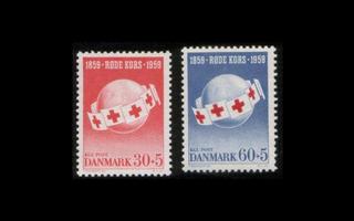 Tanska 375-6 ** Punainen risti 100v (1959)