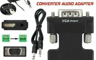 HDMI Naaras TO VGA Uros Adapteri + Audio Ouput (UUSI)