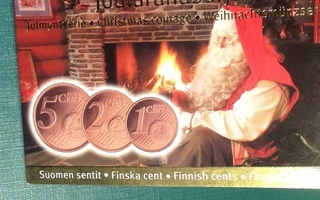 Suomi   1-2 ja 5 centin  kolikko sarja 2010 Joulupukki katso