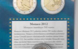 MONACO 2€ 2012 PILLERISSÄ AITOUSTODISTUKSELLA  X-0819