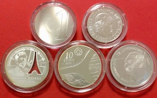 5 hopea rahaa: Monaco, Ranska ja Luxemburg..  (KD91)